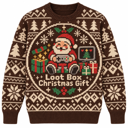 [popular-sweater:PX-14-15:front] Loot Box Christmas Gift Ugly Christmas Sweatshirt - Front view