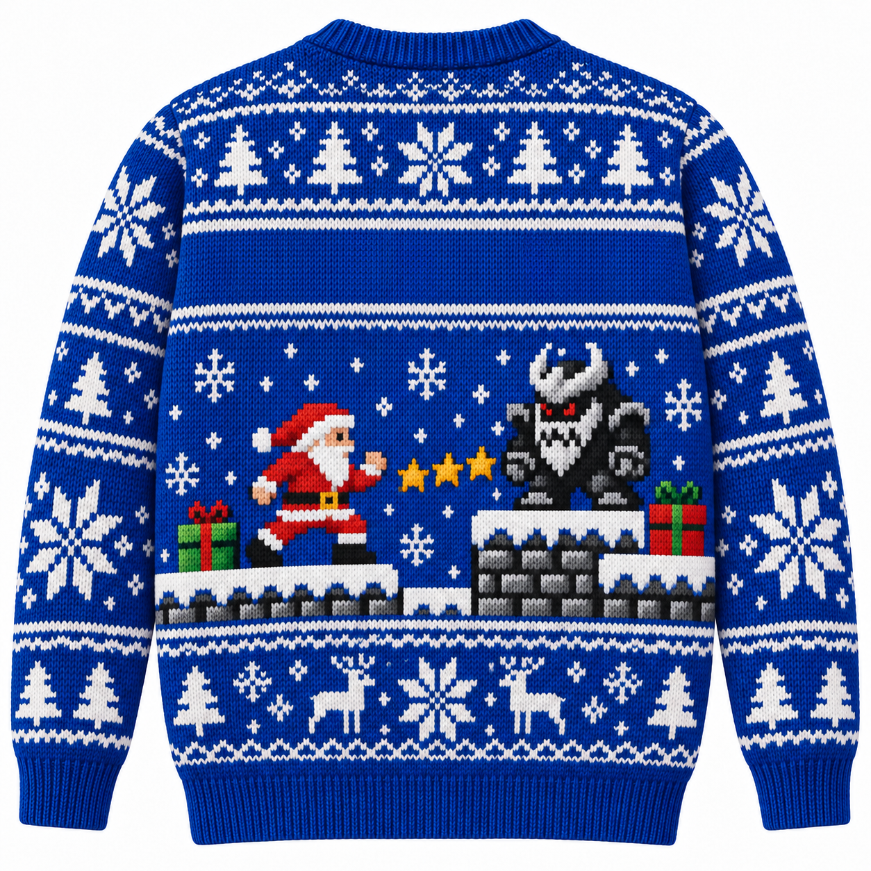 [popular-sweater:PX-14-16:back] Boss Level Santa Ugly Christmas Sweatshirt - Back view
