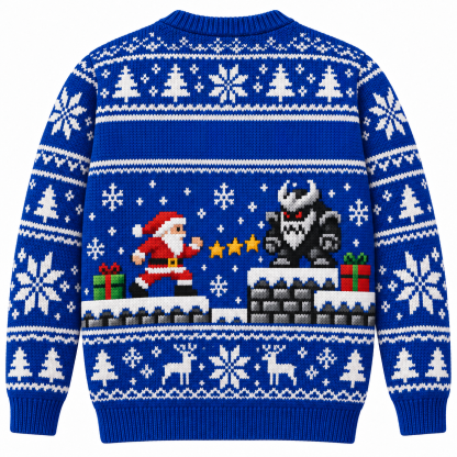 [popular-sweater:PX-14-16:back] Boss Level Santa Ugly Christmas Sweatshirt - Back view