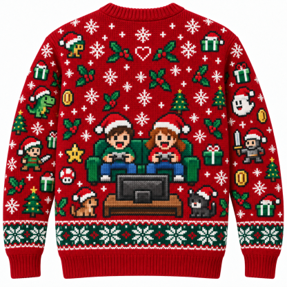 [popular-sweater:PX-14-17:back] Couch Coop Christmas Ugly Christmas Sweatshirt - Back view