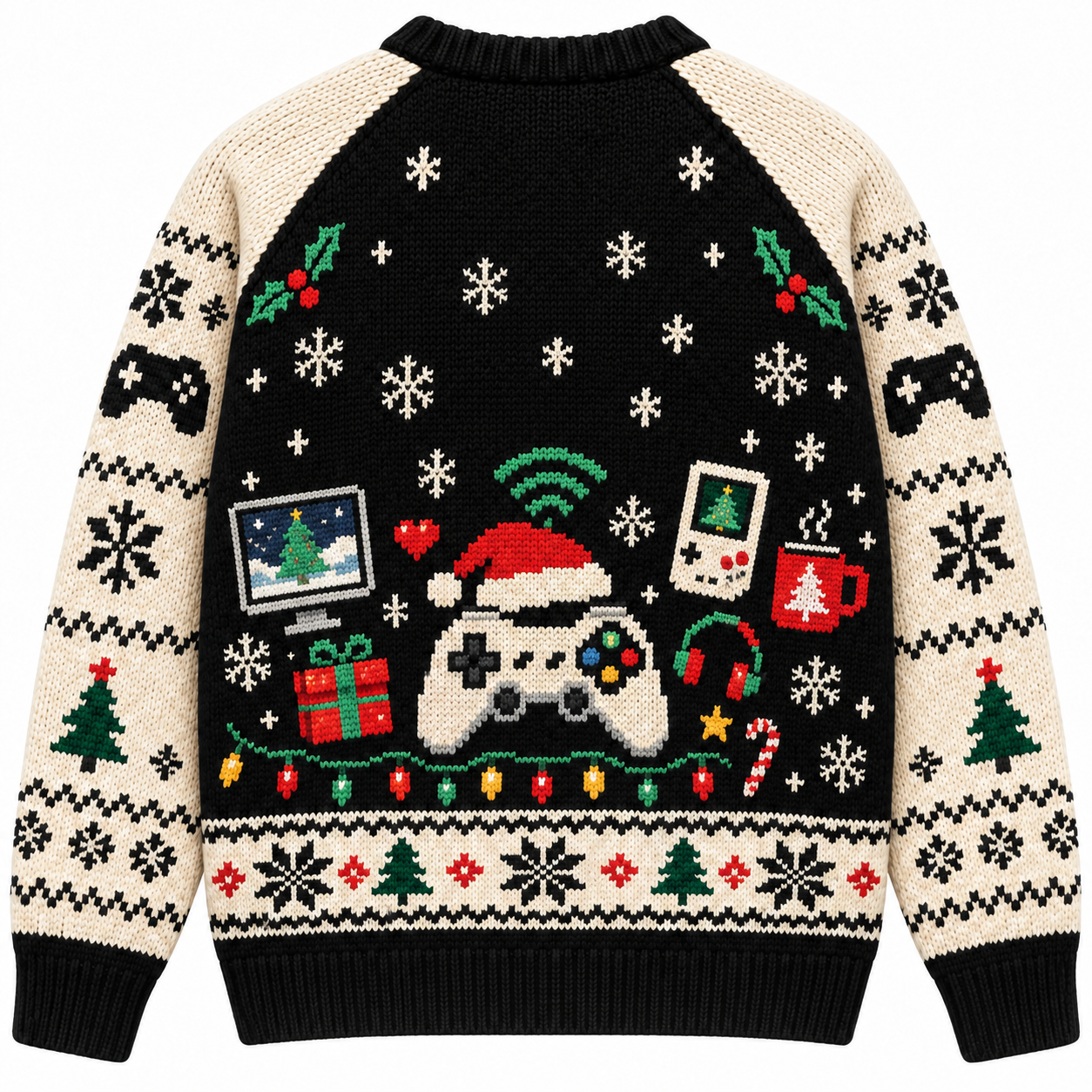 [popular-sweater:PX-14-18:back] Lag Free Christmas Wifi Ugly Christmas Sweatshirt - Back view