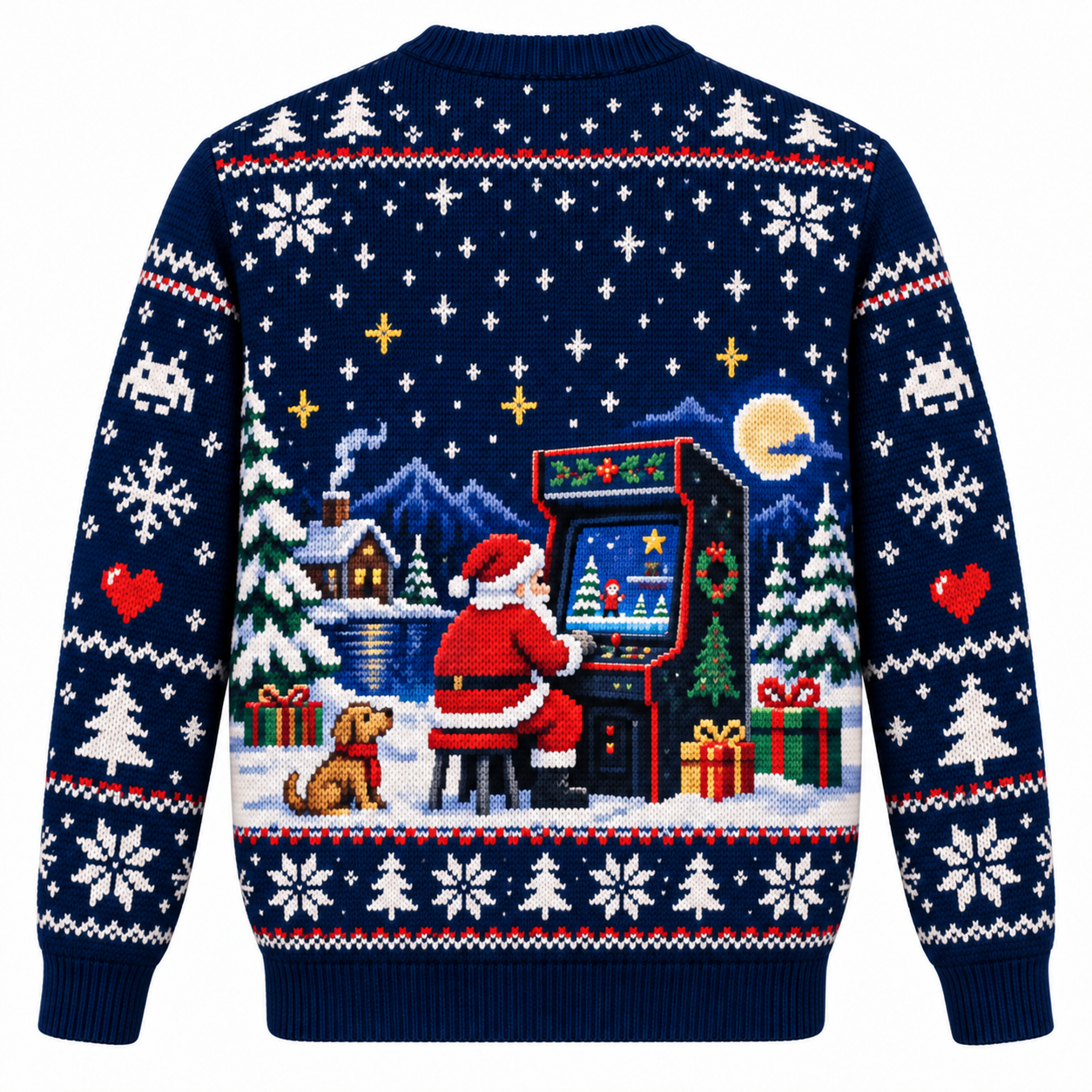 [popular-sweater:PX-14-19:back] Arcade Christmas Night Ugly Christmas Sweatshirt - Back view