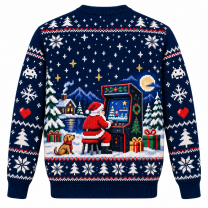 [popular-sweater:PX-14-19:back] Arcade Christmas Night Ugly Christmas Sweatshirt - Back view