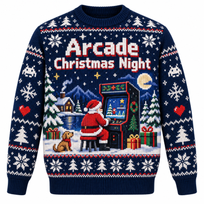 [popular-sweater:PX-14-19:front] Arcade Christmas Night Ugly Christmas Sweatshirt - Front view