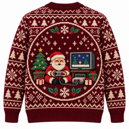 [popular-sweater:PX-14-20:back] Retro Console Christmas Ugly Christmas Sweatshirt - Back view
