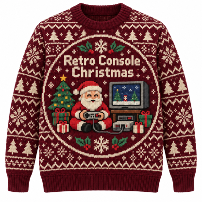 [popular-sweater:PX-14-20:front] Retro Console Christmas Ugly Christmas Sweatshirt - Front view
