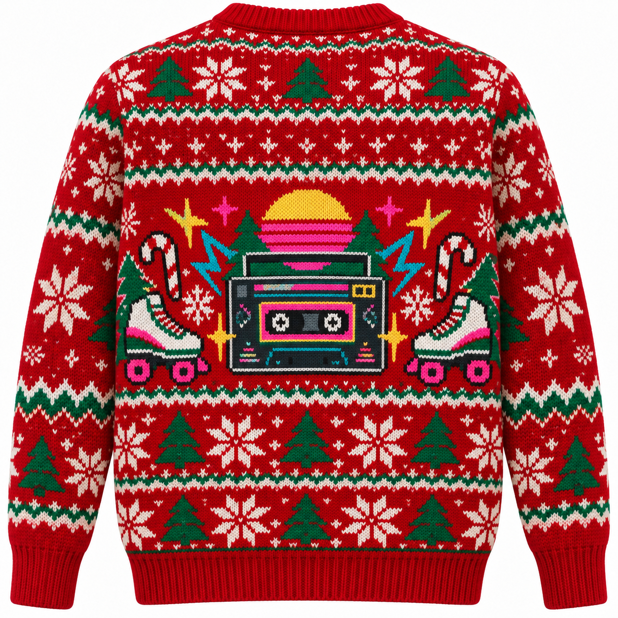 [popular-sweater:PX-15-01:back] Totally Rad Christmas Ugly Christmas Sweatshirt - Back view