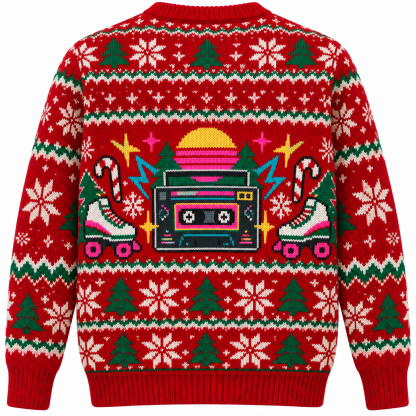 [popular-sweater:PX-15-01:back] Totally Rad Christmas Ugly Christmas Sweatshirt - Back view