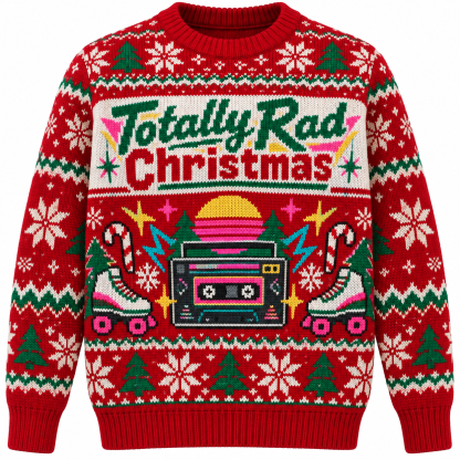 [popular-sweater:PX-15-01:front] Totally Rad Christmas Ugly Christmas Sweatshirt - Front view