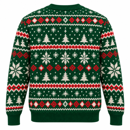 [popular-sweater:PX-15-05:back] Boombox Christmas Ugly Christmas Sweatshirt - Back view