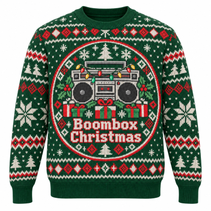 [popular-sweater:PX-15-05:front] Boombox Christmas Ugly Christmas Sweatshirt - Front view