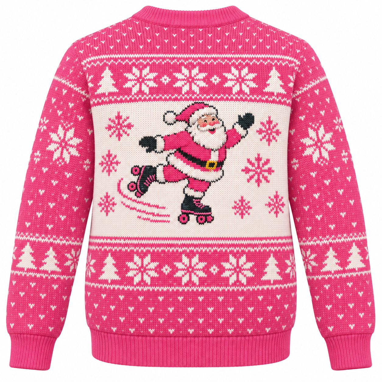 [popular-sweater:PX-15-06:back] Roller Skate Santa Ugly Christmas Sweatshirt - Back view