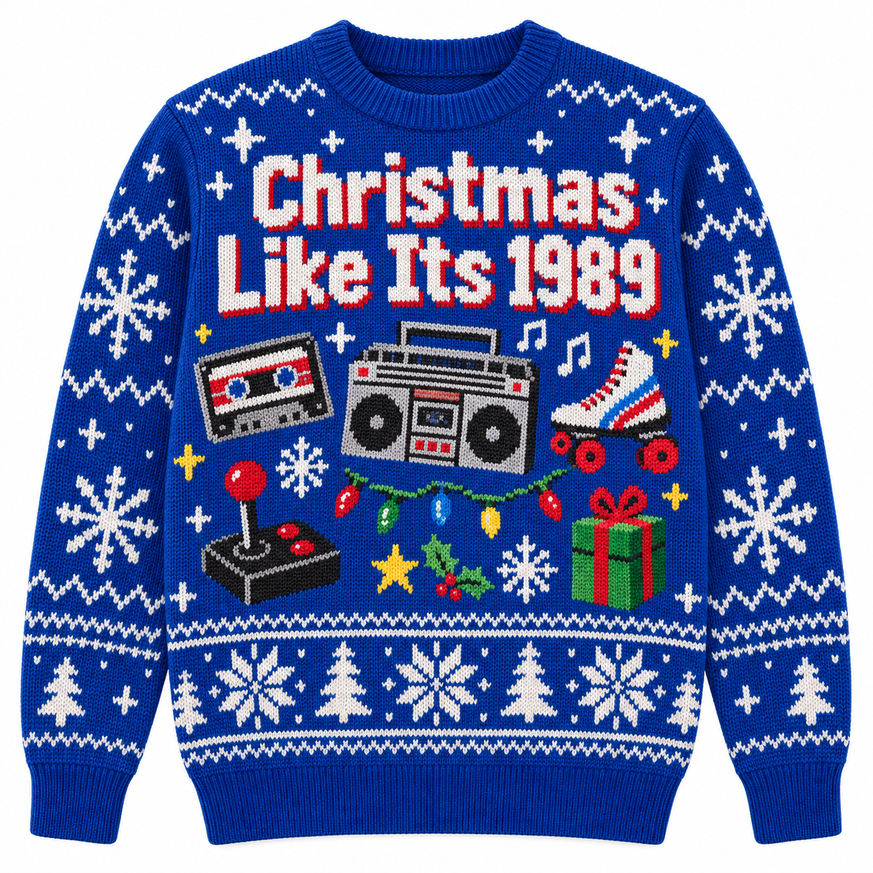 [popular-sweater:PX-15-08:front] Christmas Like Its 1989 Ugly Christmas Sweatshirt - Front view