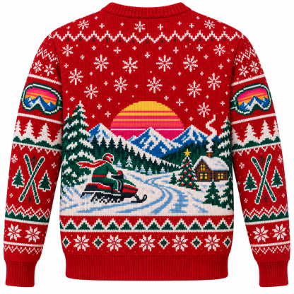 [popular-sweater:PX-15-09:back] Totally Tubular Tidings Ugly Christmas Sweatshirt - Back view