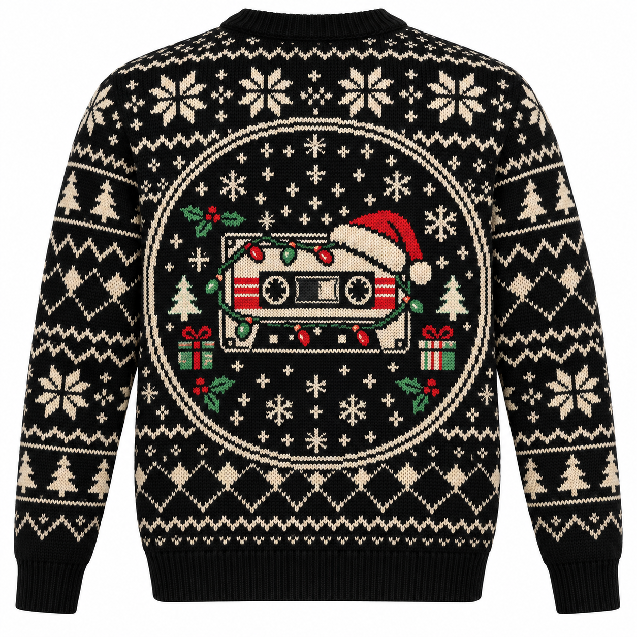 [popular-sweater:PX-15-10:back] Mixtape Merry Christmas Ugly Christmas Sweatshirt - Back view