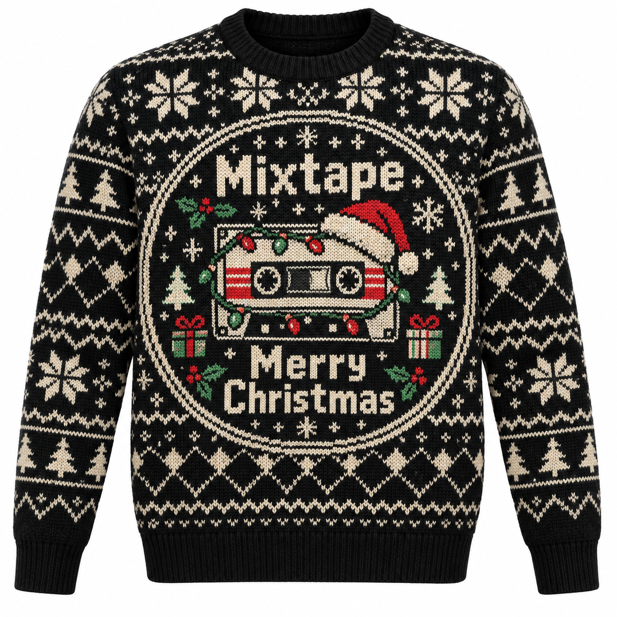 [popular-sweater:PX-15-10:front] Mixtape Merry Christmas Ugly Christmas Sweatshirt - Front view