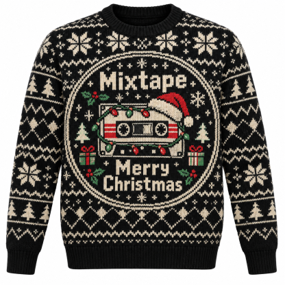 [popular-sweater:PX-15-10:front] Mixtape Merry Christmas Ugly Christmas Sweatshirt - Front view