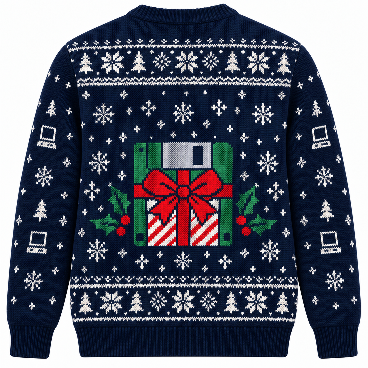 [popular-sweater:PX-15-11:back] Floppy Disk Christmas Ugly Christmas Sweatshirt - Back view