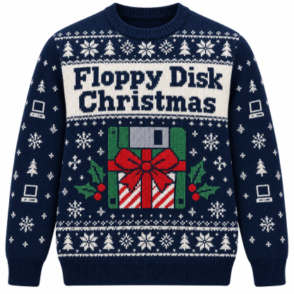 [popular-sweater:PX-15-11:front] Floppy Disk Christmas Ugly Christmas Sweatshirt - Front view