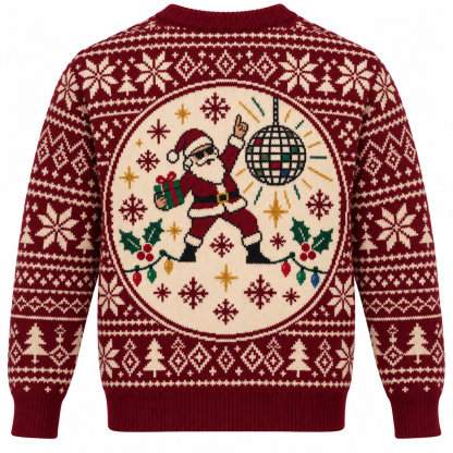 [popular-sweater:PX-15-20:back] Disco Santa Ugly Christmas Sweatshirt - Back view
