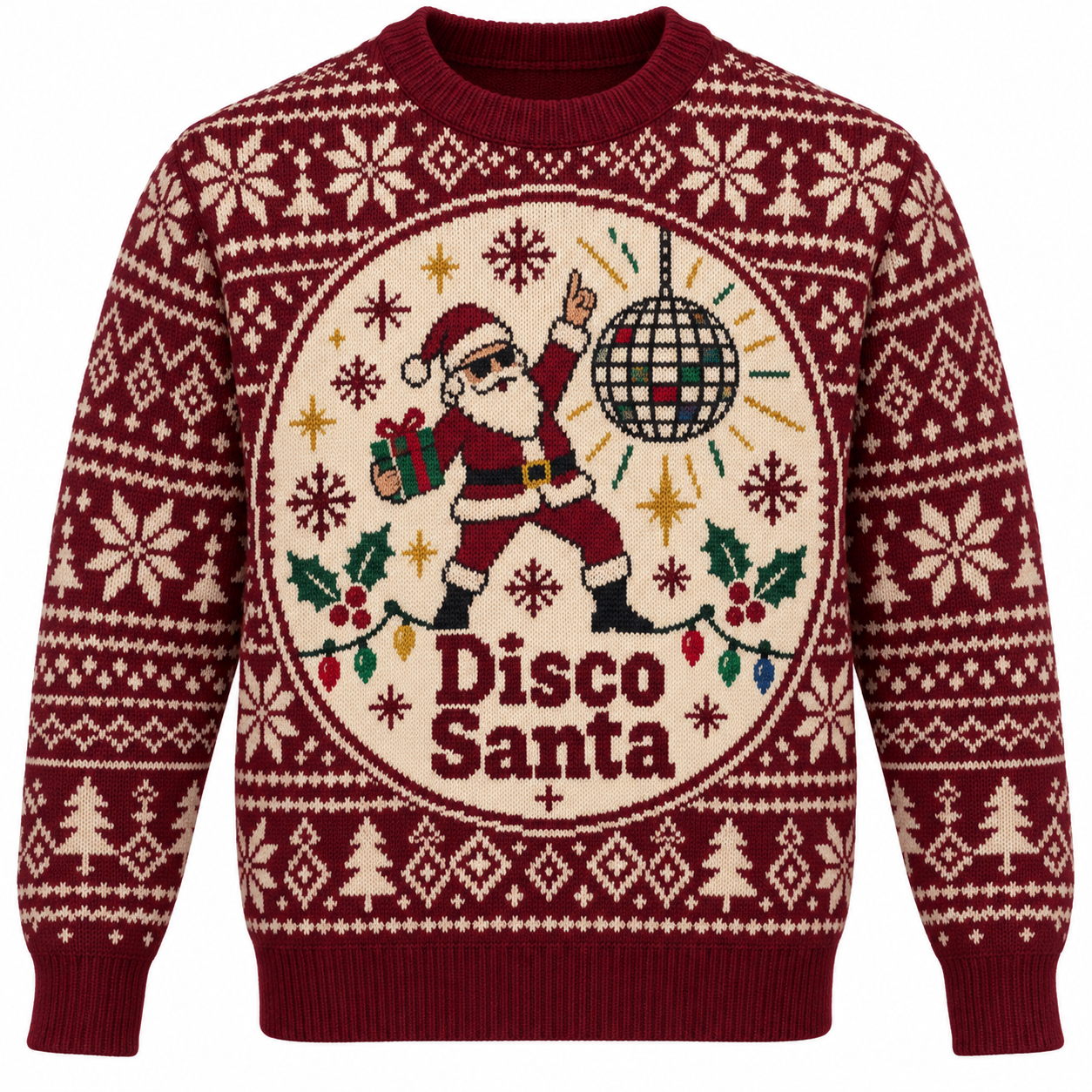 [popular-sweater:PX-15-20:front] Disco Santa Ugly Christmas Sweatshirt - Front view