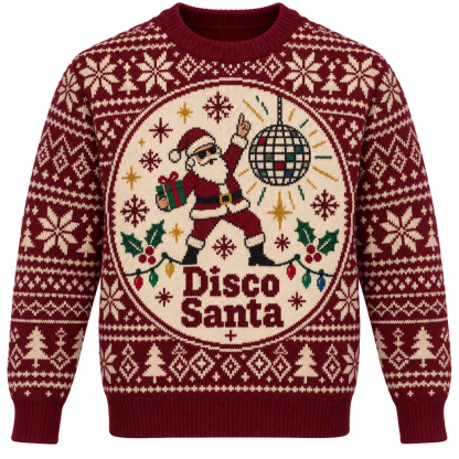 [popular-sweater:PX-15-20:front] Disco Santa Ugly Christmas Sweatshirt - Front view
