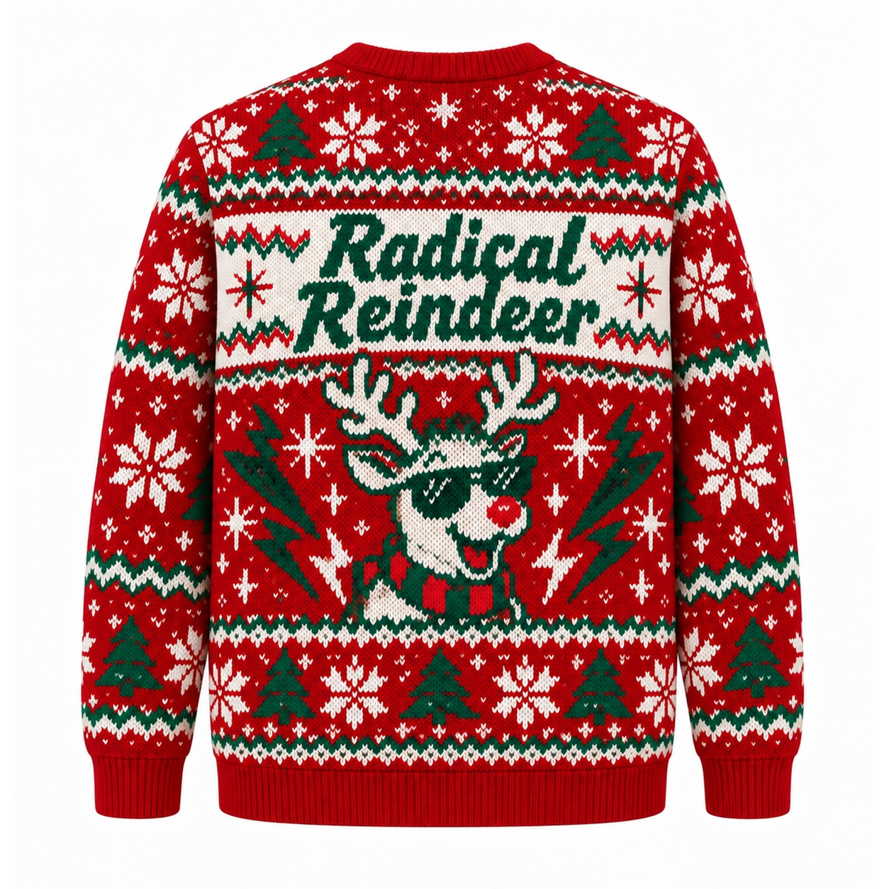 [popular-sweater:PX-15-21:back] Radical Reindeer Ugly Christmas Sweatshirt - Back view