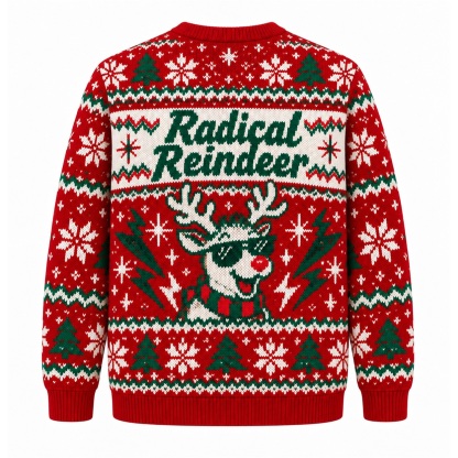 [popular-sweater:PX-15-21:back] Radical Reindeer Ugly Christmas Sweatshirt - Back view