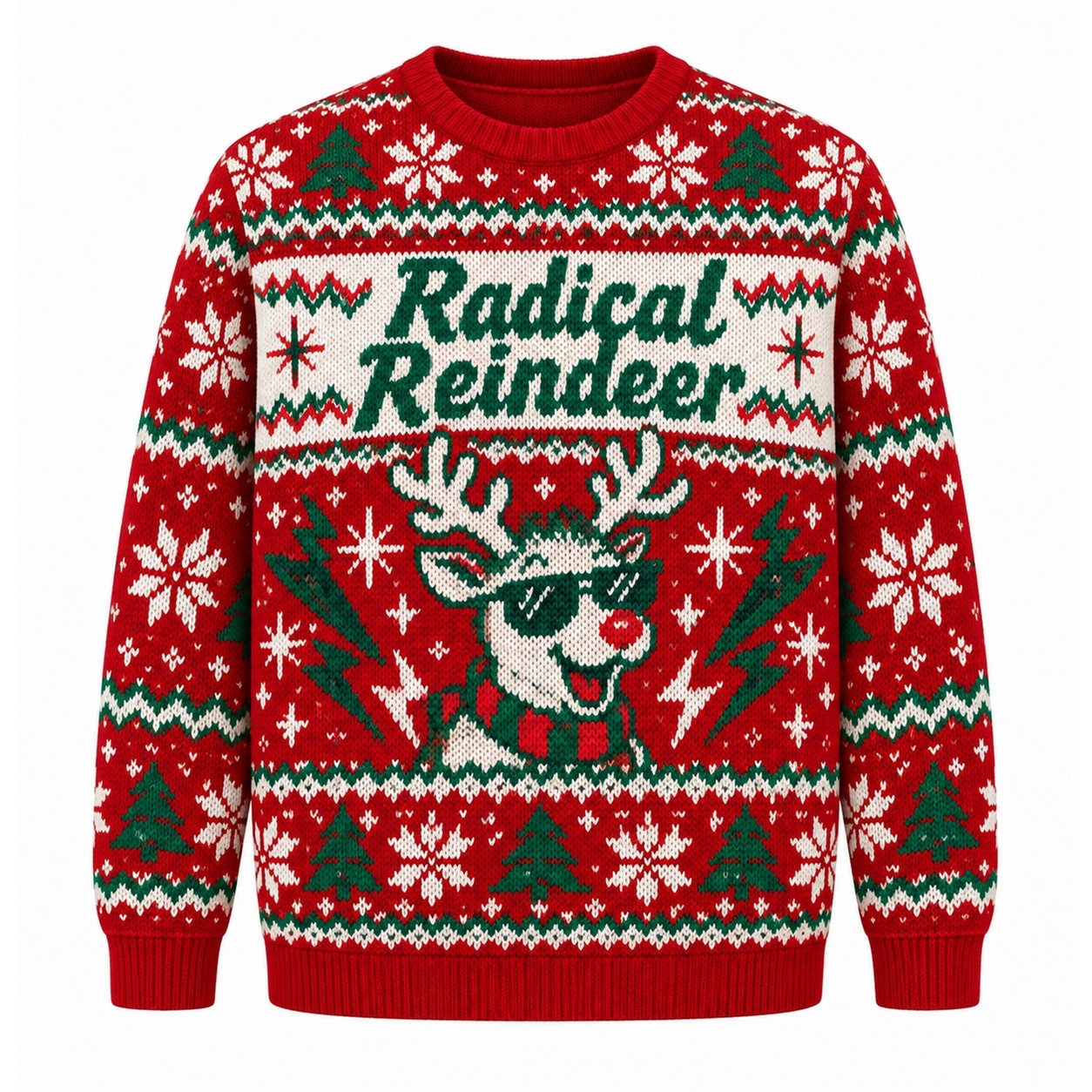 [popular-sweater:PX-15-21:front] Radical Reindeer Ugly Christmas Sweatshirt - Front view