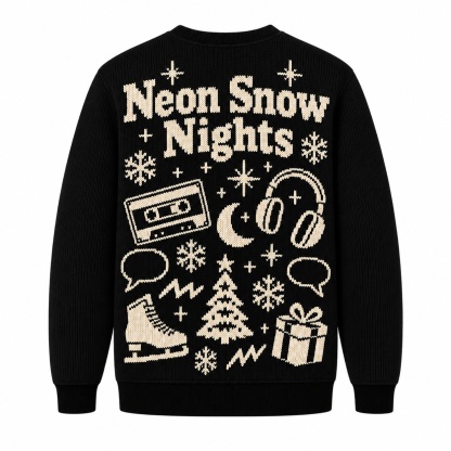 [popular-sweater:PX-15-22:back] Neon Snow Nights Ugly Christmas Sweatshirt - Back view