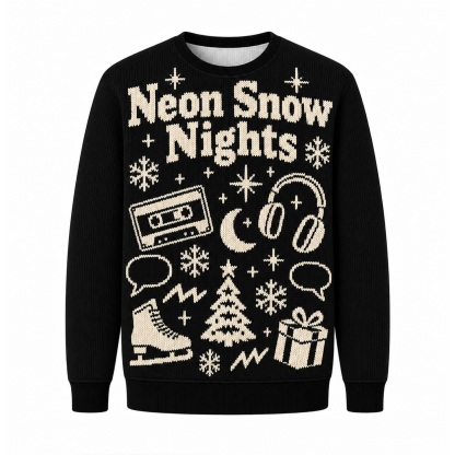 [popular-sweater:PX-15-22:front] Neon Snow Nights Ugly Christmas Sweatshirt - Front view