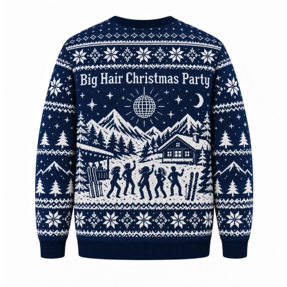 [popular-sweater:PX-15-23:back] Big Hair Christmas Party Ugly Christmas Sweatshirt - Back view