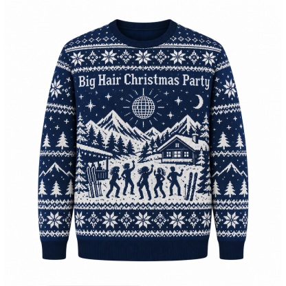 [popular-sweater:PX-15-23:front] Big Hair Christmas Party Ugly Christmas Sweatshirt - Front view