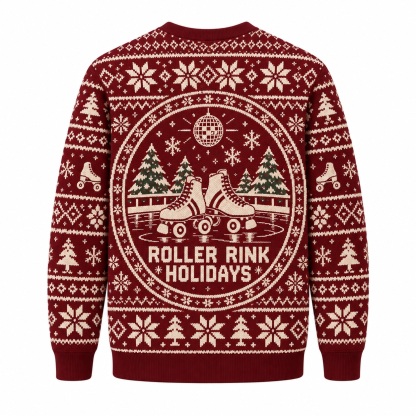 [popular-sweater:PX-15-24:back] Roller Rink Holidays Ugly Christmas Sweatshirt - Back view