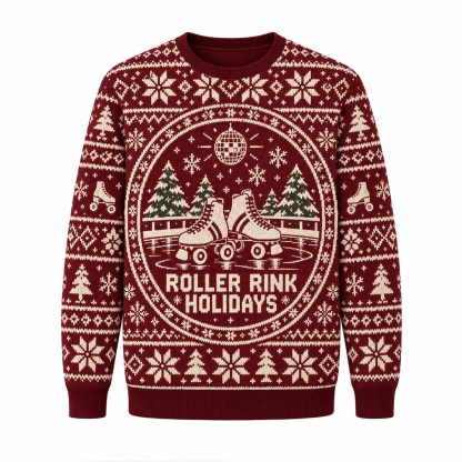[popular-sweater:PX-15-24:front] Roller Rink Holidays Ugly Christmas Sweatshirt - Front view