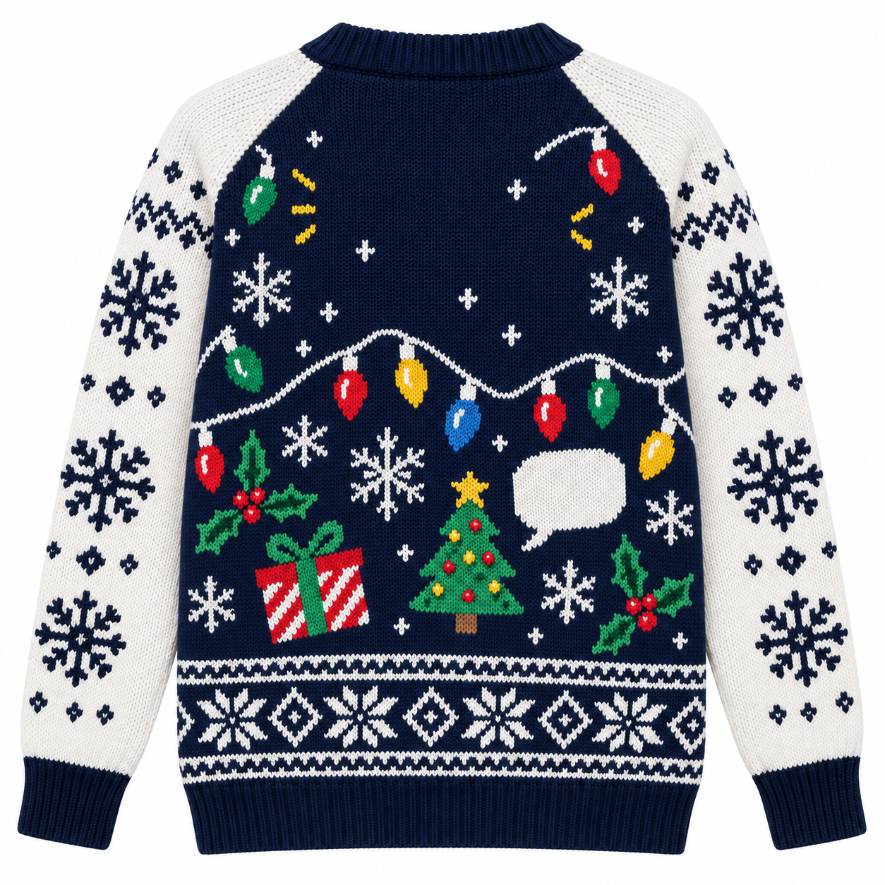 [popular-sweater:PX-16-03:back] Lit For Christmas Ugly Christmas Sweatshirt - Back view