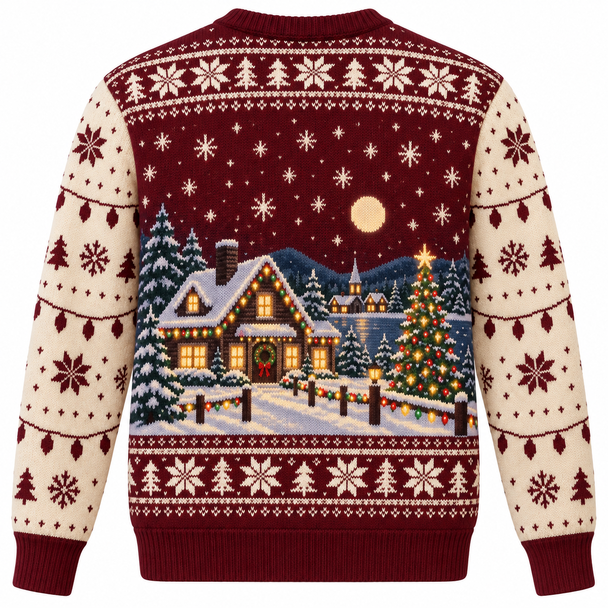 [popular-sweater:PX-16-04:back] All The Lights Christmas Ugly Christmas Sweatshirt - Back view
