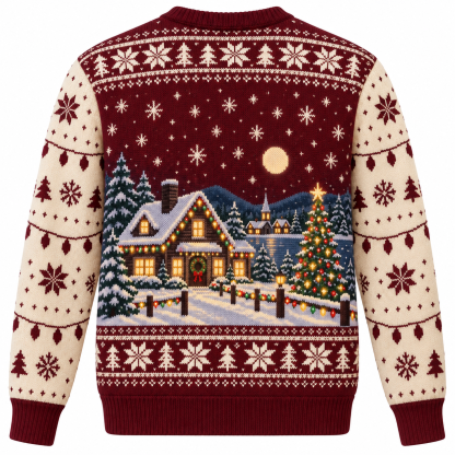 [popular-sweater:PX-16-04:back] All The Lights Christmas Ugly Christmas Sweatshirt - Back view