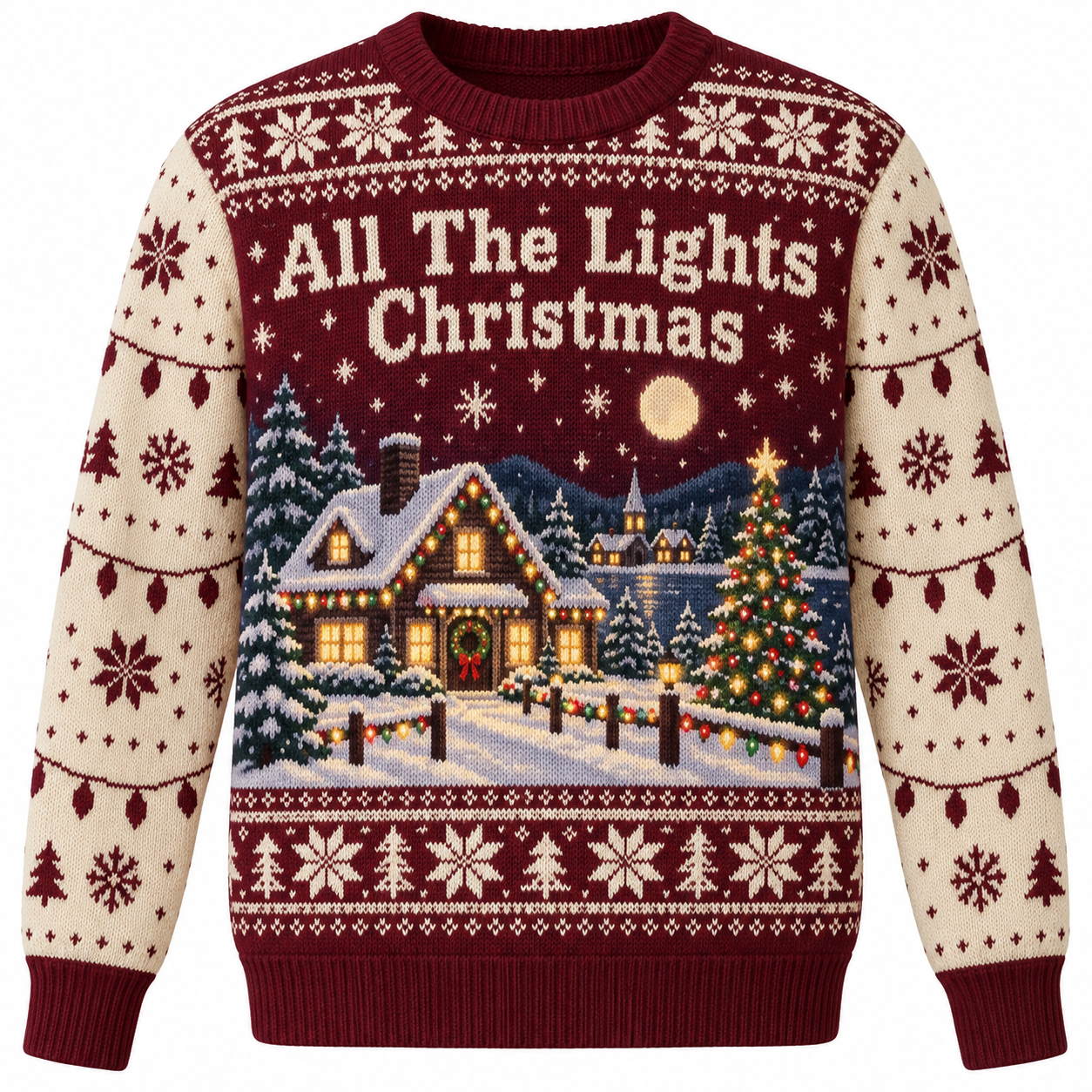 [popular-sweater:PX-16-04:front] All The Lights Christmas Ugly Christmas Sweatshirt - Front view