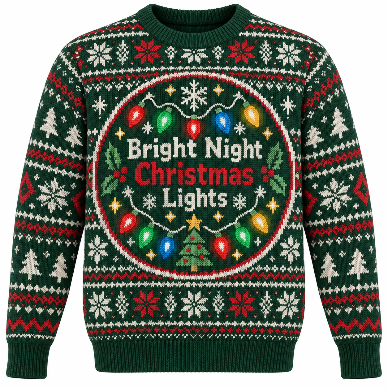 [popular-sweater:PX-16-05:front] Bright Night Christmas Lights Ugly Christmas Sweatshirt - Front view
