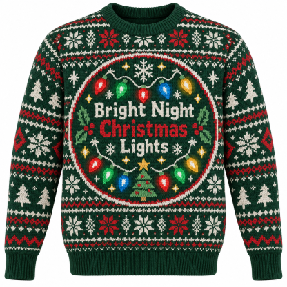 [popular-sweater:PX-16-05:front] Bright Night Christmas Lights Ugly Christmas Sweatshirt - Front view