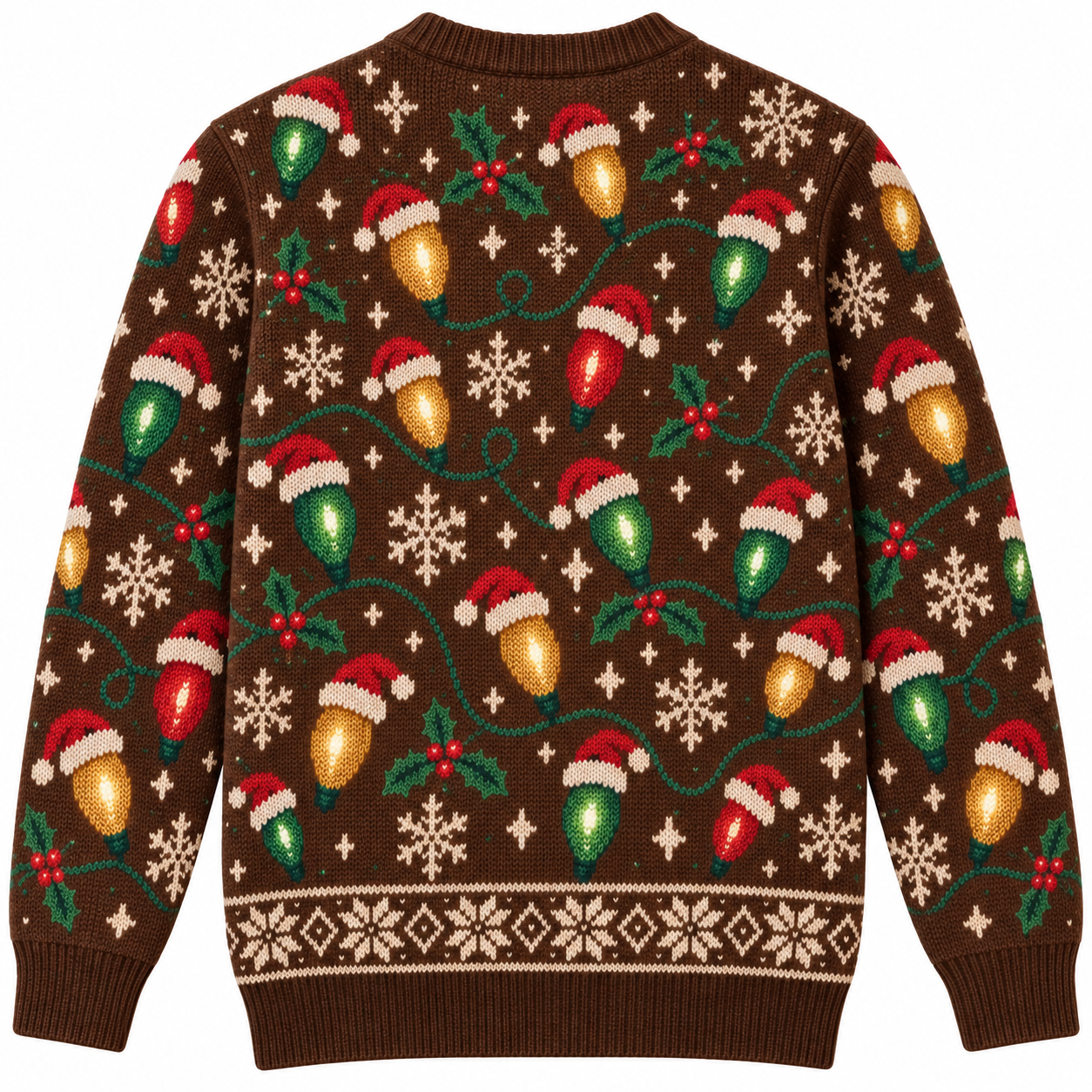 [popular-sweater:PX-16-07:back] String Light Season Ugly Christmas Sweatshirt - Back view
