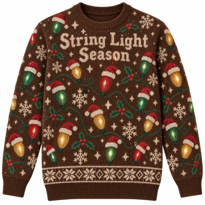 [popular-sweater:PX-16-07:front] String Light Season Ugly Christmas Sweatshirt - Front view