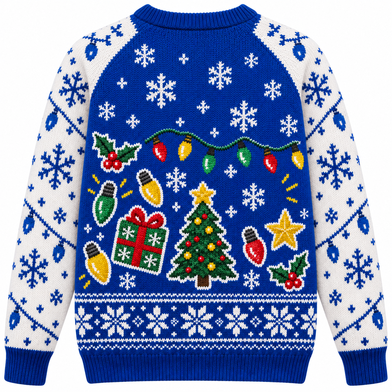 [popular-sweater:PX-16-08:back] Glow Up Christmas Ugly Christmas Sweatshirt - Back view