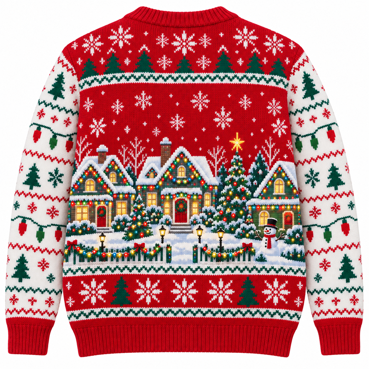 [popular-sweater:PX-16-09:back] Light Show House Christmas Ugly Christmas Sweatshirt - Back view