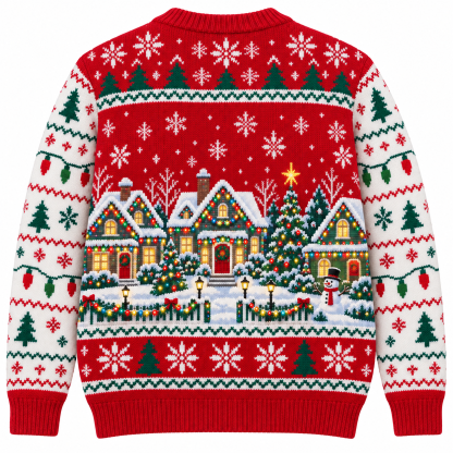 [popular-sweater:PX-16-09:back] Light Show House Christmas Ugly Christmas Sweatshirt - Back view