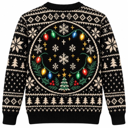 [popular-sweater:PX-16-10:back] Twinkle Twinkle Christmas Lights Ugly Christmas Sweatshirt - Back view