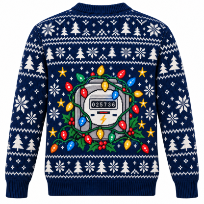 [popular-sweater:PX-16-11:back] Our Electric Bill Is Festive Ugly Christmas Sweatshirt - Back view