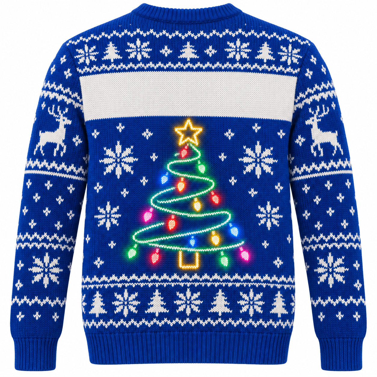 [popular-sweater:PX-16-16:back] Neon Christmas Tree Ugly Christmas Sweatshirt - Back view