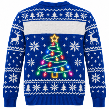 [popular-sweater:PX-16-16:back] Neon Christmas Tree Ugly Christmas Sweatshirt - Back view